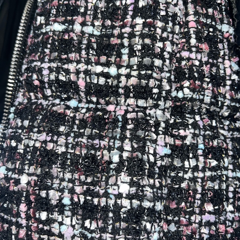 Forever 21 Black and Pink Tweed Puffer Jacket - Picture 3 of 6